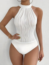 Women's Halter Neck Sleeveless Knit Sexy Tank Bodysuit Top